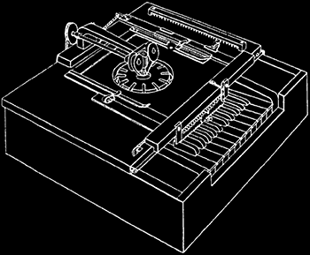 early typewriter diagram