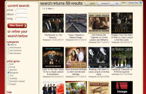 Snapshot of the "Bluegrass" section